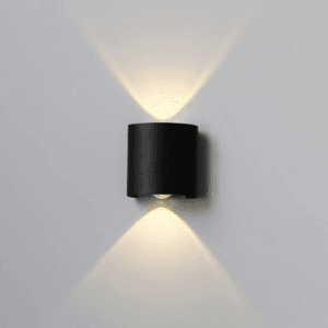 Aplique Bidireccional LED Curvo 2 Luces Negro Luz Cálida