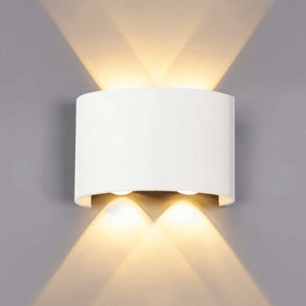 Aplique Bidireccional LED Curvo 4 Luces Blanco Luz Cálida