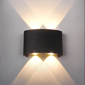 Aplique Bidireccional LED Curvo 4 Luces Negro
