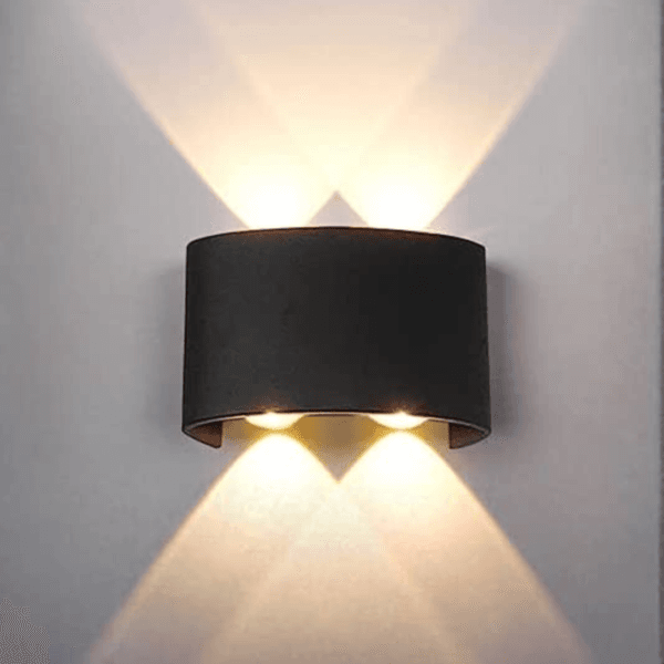 Aplique Bidireccional LED Curvo 4 Luces Negro