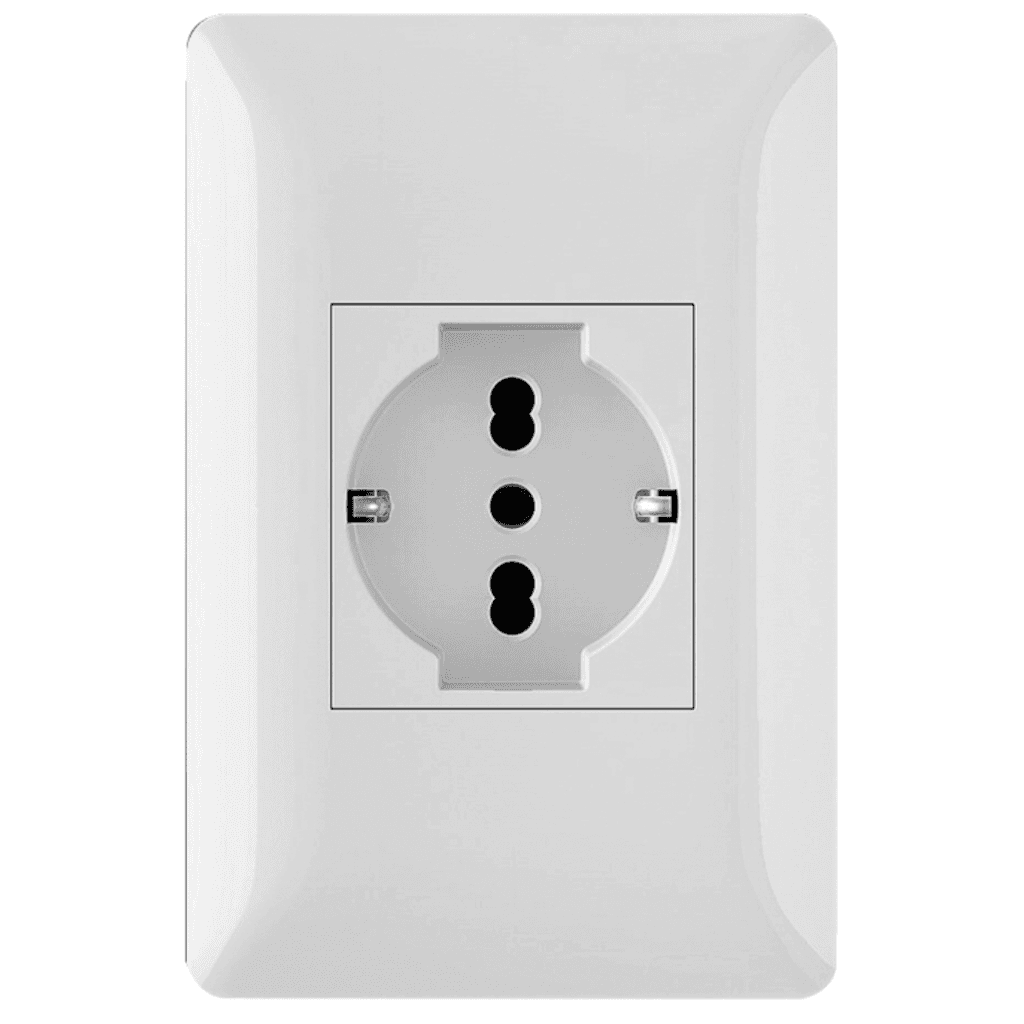 Toma Schuko Con Placa Embutido Alpes Curve Blanco Elektron