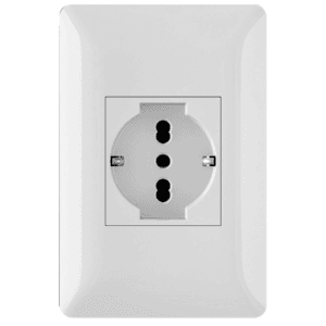 Toma Schuko Con Placa Embutido Alpes Curve Blanco Elektron
