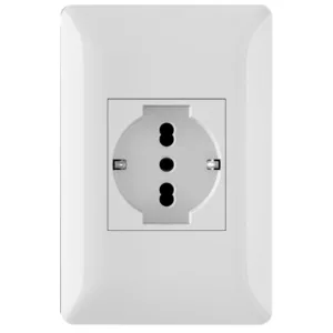 Toma Schuko Con Placa Embutido Alpes Curve Blanco Elektron