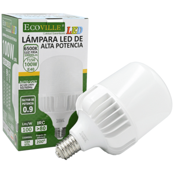 Lámpara Bulbo LED Alta Potencia 100w E40 Ecoville