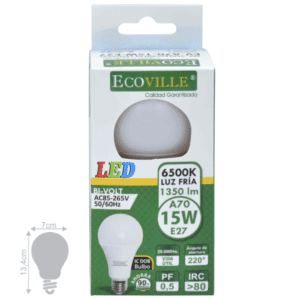 Lámpara Bulbo LED 15w E27 Ecoville